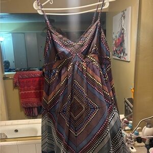 American Eagle Outfitters Blue and Red Mini Sundress